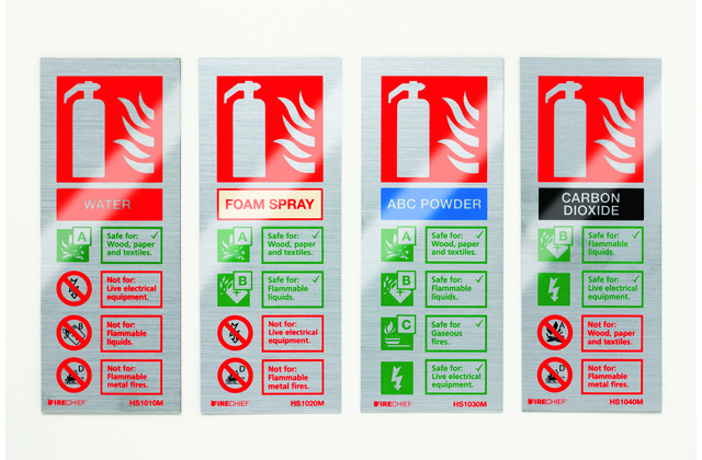 Brushed Metal Extinguisher Sign